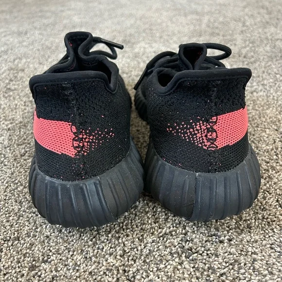 Adidas Yeezy Boost 350 V2 Black and Red Sneakers - Picture 3 of 5